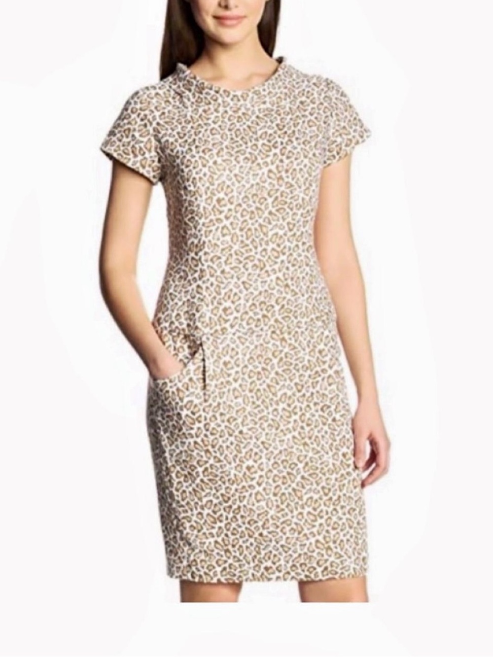 Pendleton NWT Animal Print Linen Blend Women’s Dress Size 16 Tan Brown Western
